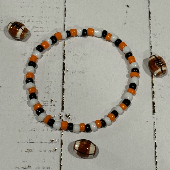 Silver Plated OSU Cowboys Football Bracelet - Picture 4 of 5